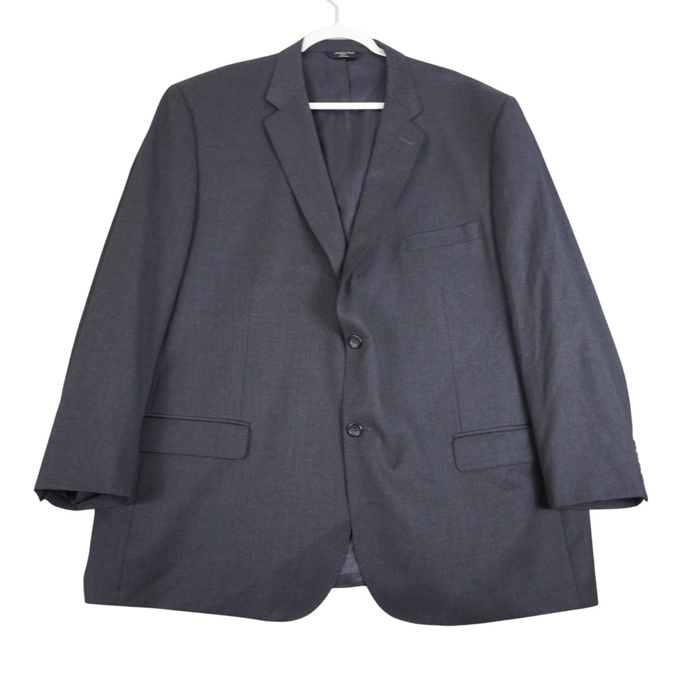 Joseph and Feiss Gold Blazer Jacket Mens 50R Black Solid Wool Two Buttons
